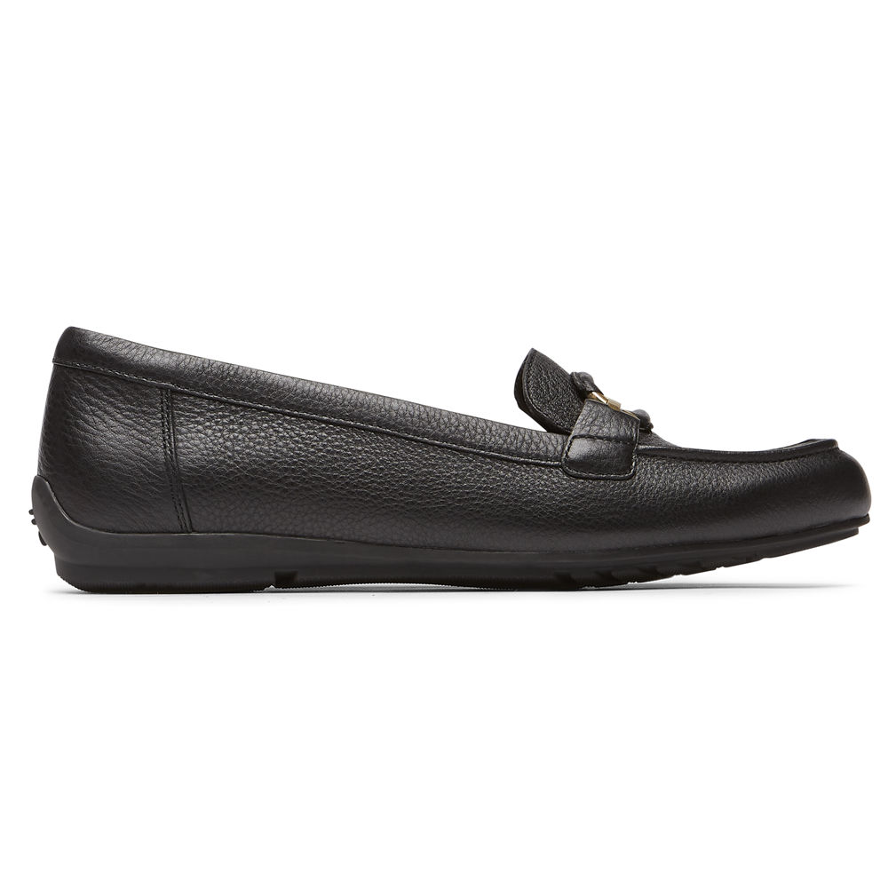 Rockport Singapore Womens Loafers - Total Motion Circle Driver Black - EQ4819370